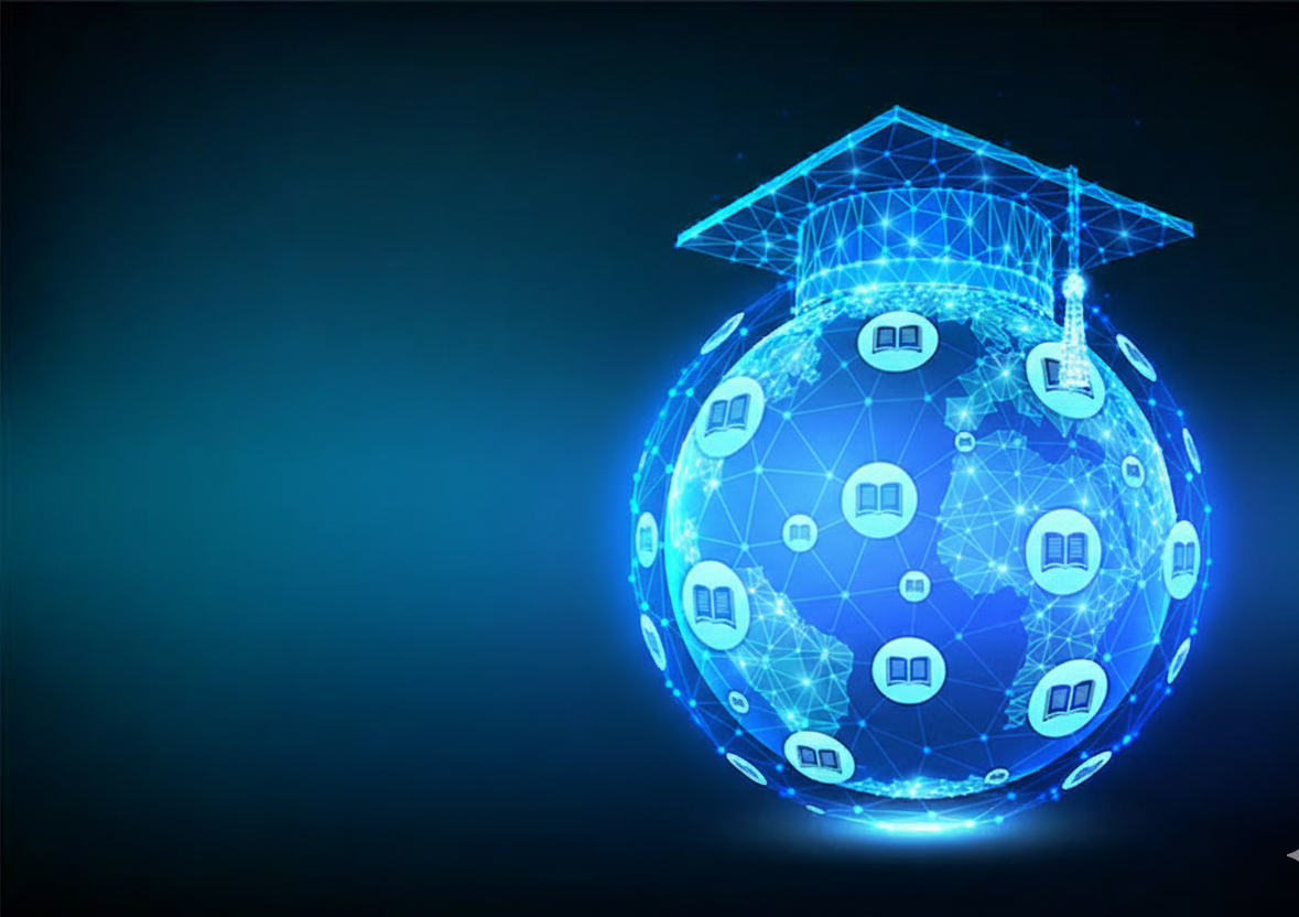 Education technology services banner showing digital classrooms