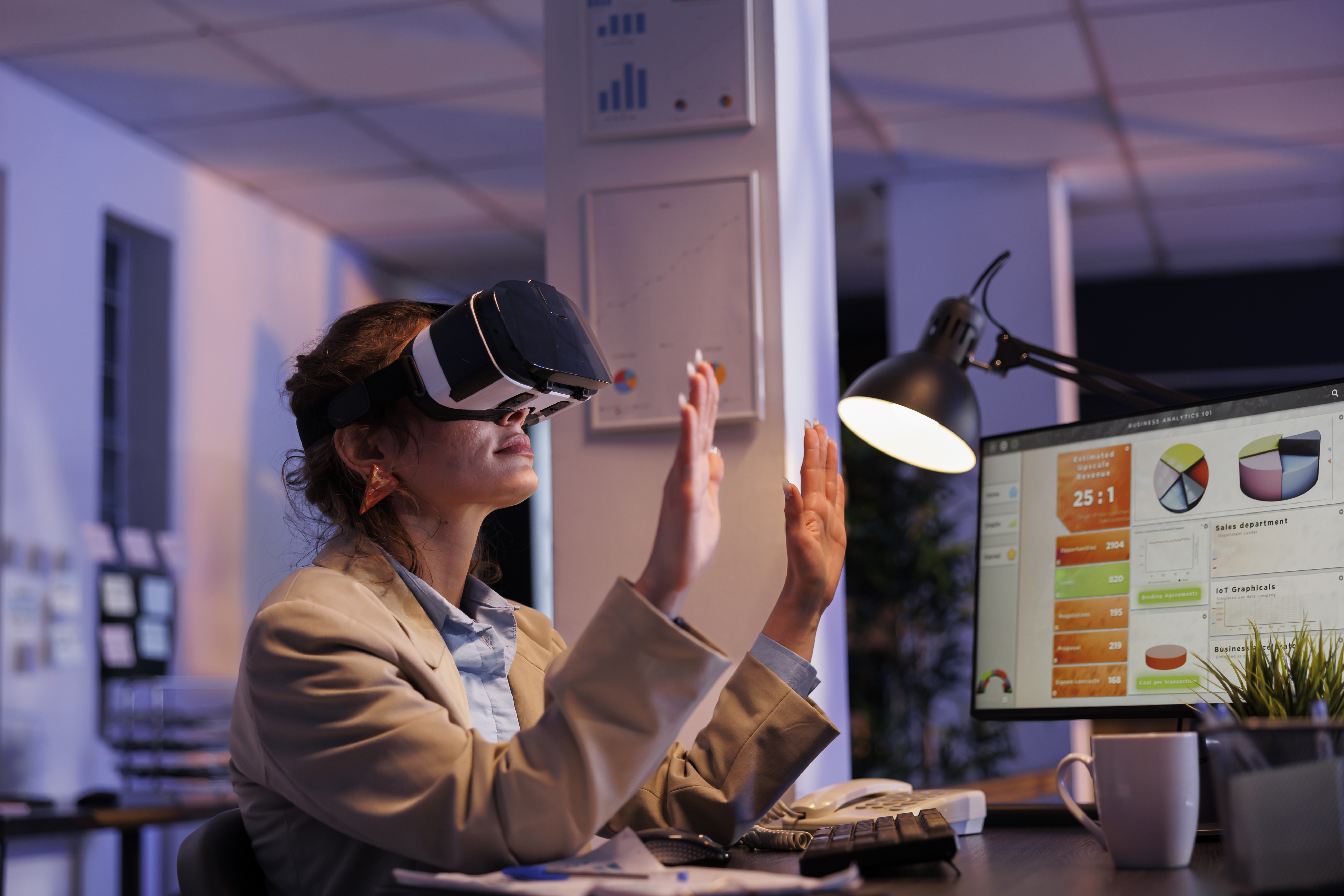 Businessman giving presentation