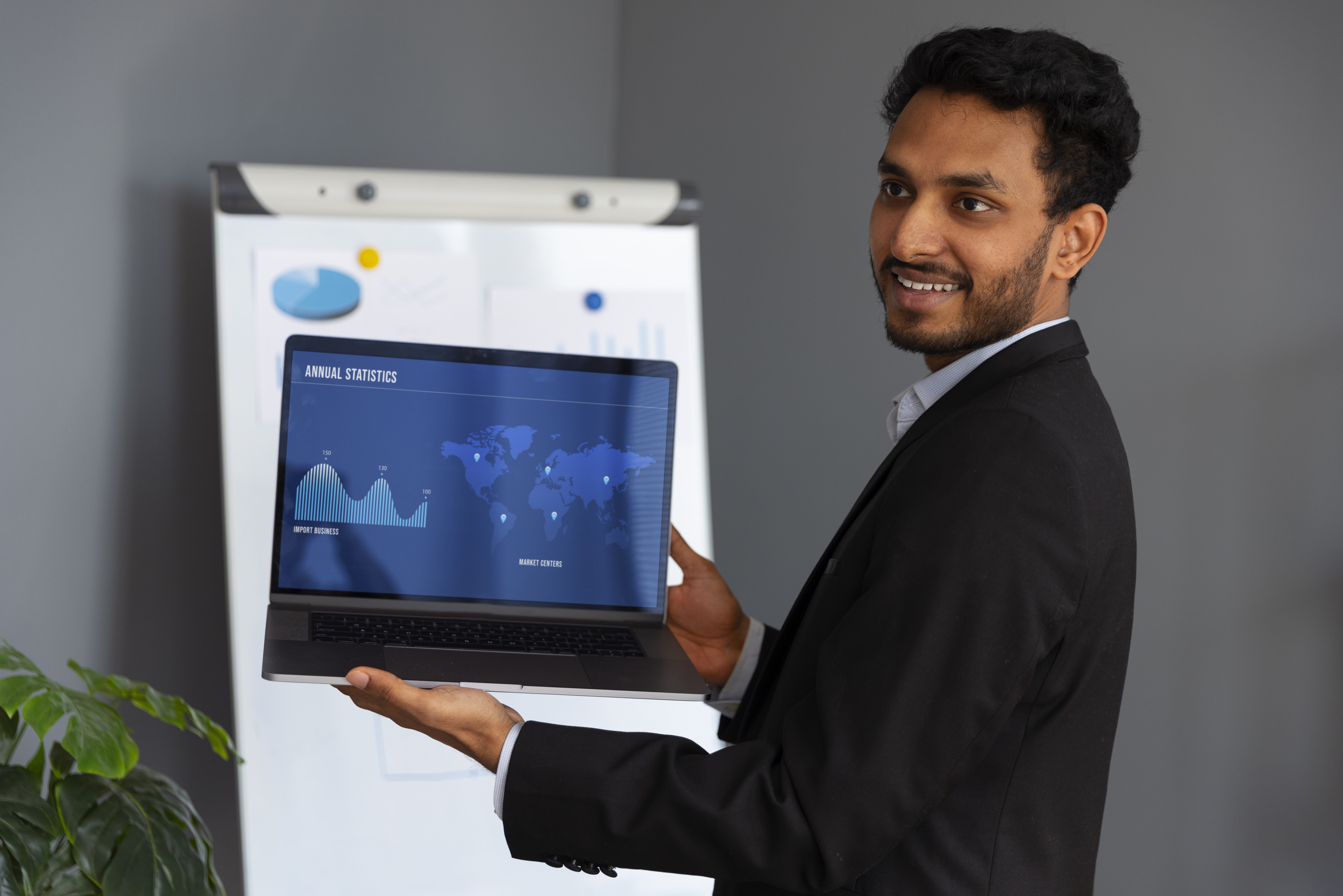 Businessman giving presentation