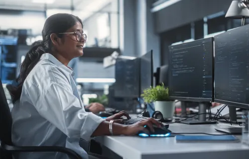 Abstract image representing statistical curves and predictive data points.